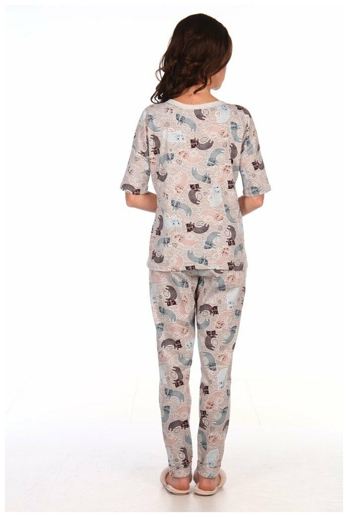 Пижама женская Modellini 876 Котики, размер 58 - фотография № 8