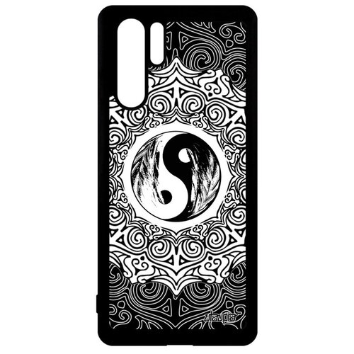 фото Противоударный чехол на смартфон // huawei p30 pro // "инь и ян" буддизм стиль, utaupia, серый