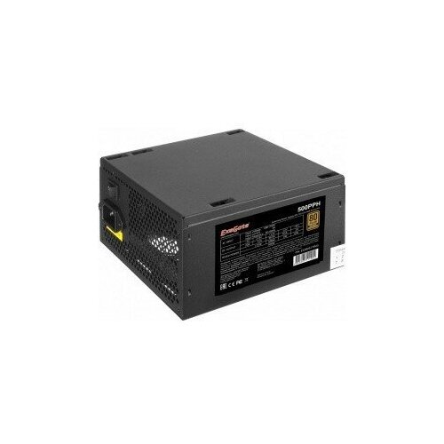 EXEGATE EX280577RUS-S Блок питания 500W 500PPH-S 80Bronze ATX black APFC 12cm 24p 44 p 5 SATA 3 IDE с защитой от выдергивания 651400₽