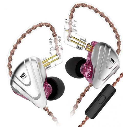 Наушники KZ Acoustics ZSX с микрофоном розовый 6290₽