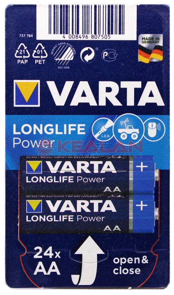 VARTA LONGLIFE POWER AA батарейка 24 шт.