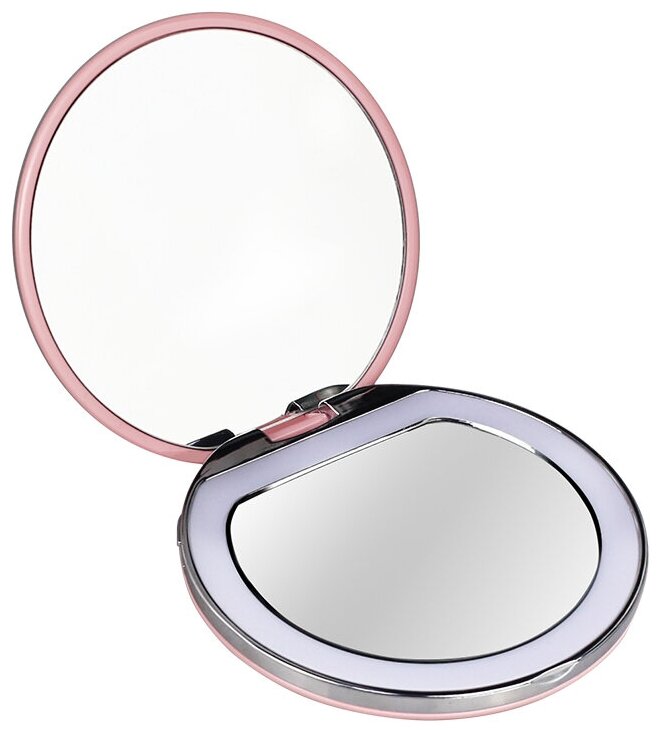 Зеркало для макияжа с подсветкой / Зеркало карманное / Зеркало настольное / Двустороннее зеркало