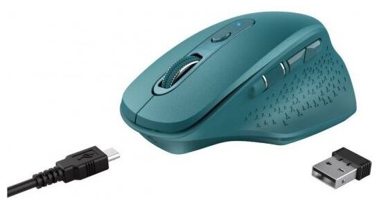 Мышь беспроводная TRUST Ozaa Rechargeable голубой USB радиоканал