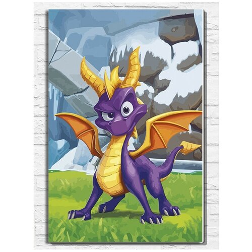 Картина по номерам на холсте игра Spyro Reignited Trilogy - 11528 В 60x40