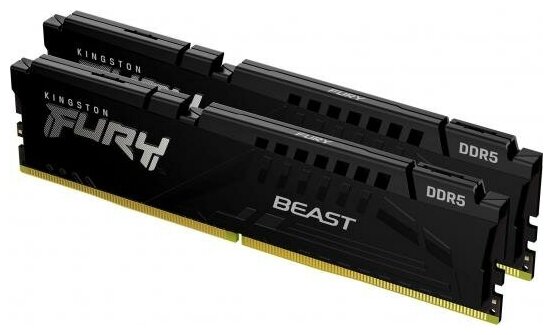 Оперативная память для компьютера 32Gb 2x16Gb PC5-48000 6000MHz DDR5 DIMM CL40 Kingston FURY Beast Black KF560C40BBK2-32