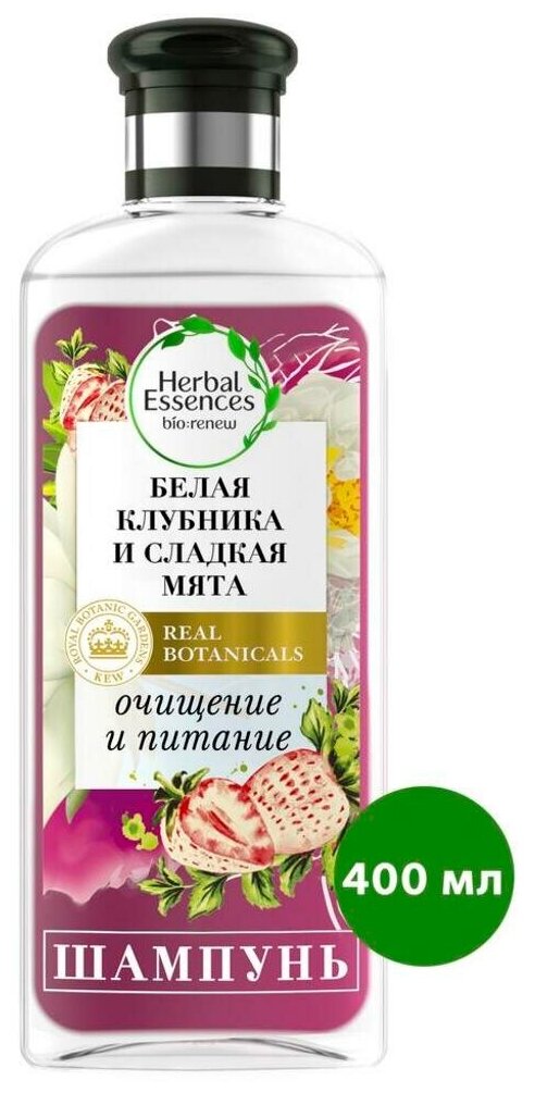 Шампунь Herbal Essences, Белая клубника и Сладкая мята, для всех типов волос, 400 мл