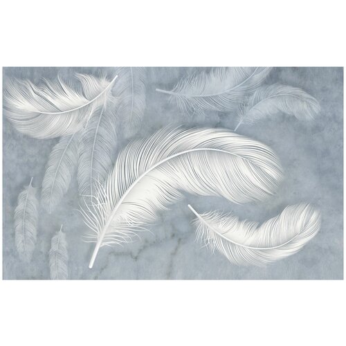 Фотообои Уютная стена Фон с воздушными перьями 430х270 см Бесшовные Премиум (единым полотном)