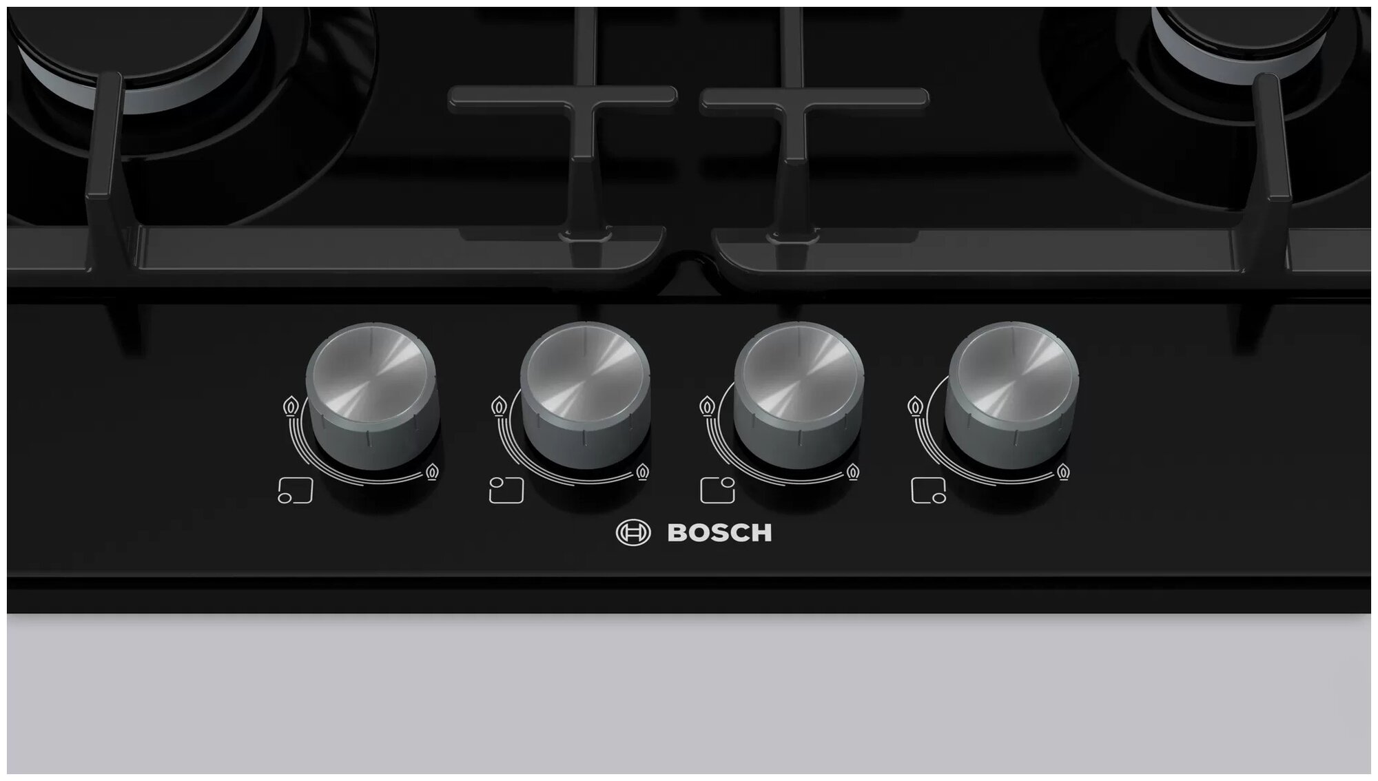 Газовая варочная панель Bosch PGP6B6O93R, цвет панели черный, цвет рамки черный - фотография № 2