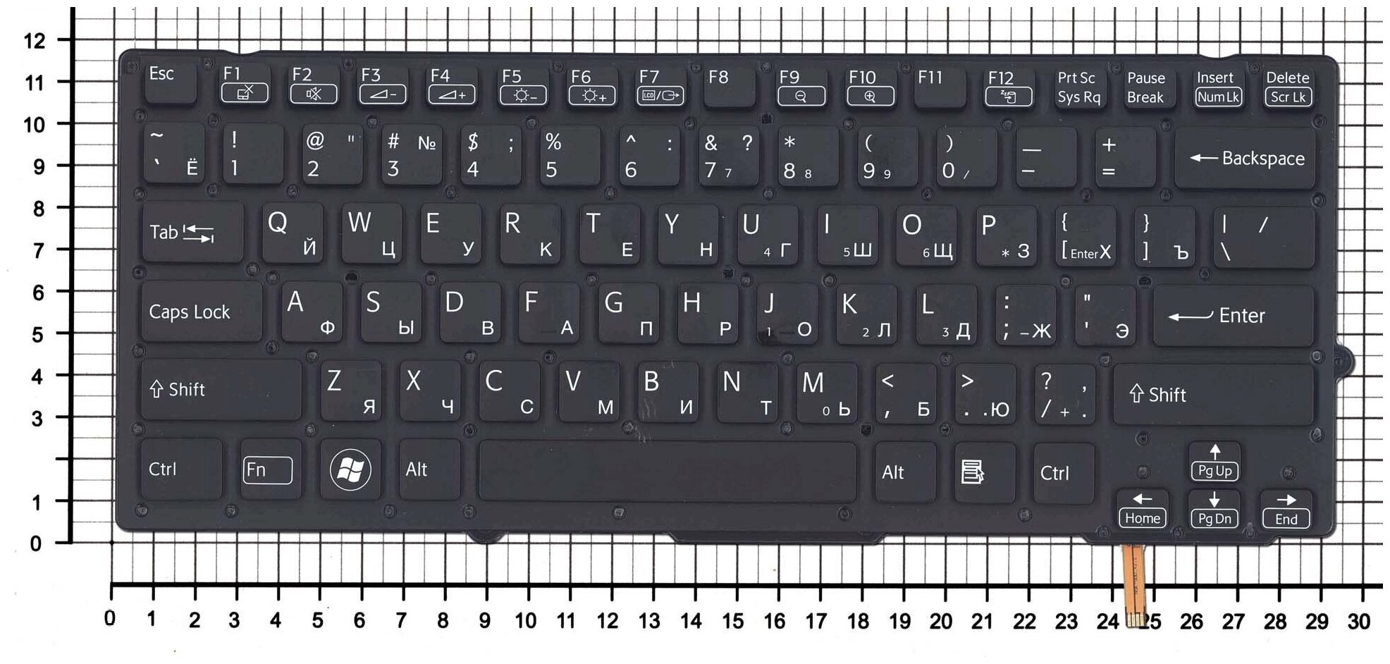 Клавиатура для ноутбука Sony Vaio VPC-SD черная с подсветкой без рамки