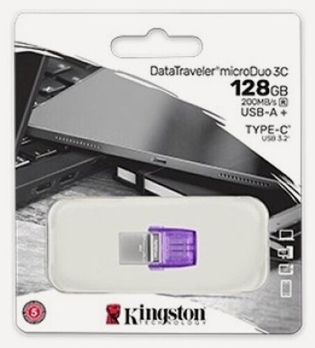 Изображение товара USB флешка Kingston 128Gb DTDUO3CG3/128GB USB Type-C 3.2 Gen 1/USB 3.2 Gen 1