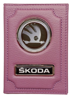 Обложка для автодокументов Skoda 1-6-924, розовый