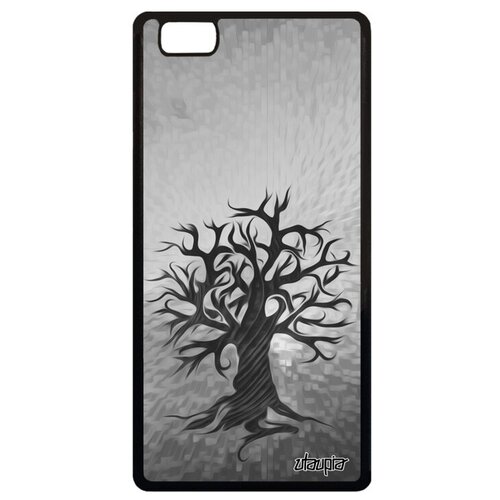фото Модный чехол на смартфон // huawei p8 lite 2015 // "дерево жизни" природа древо, utaupia, серый