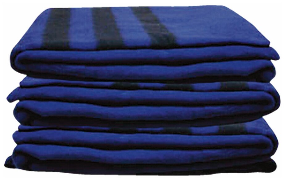 Одеяло шерстяное армейское / одеяло для кемпинга / одеяло для дачи / одеяло в палатку овечья шерсть от 72% до 87% 205*130 см синий (от 10 шт)