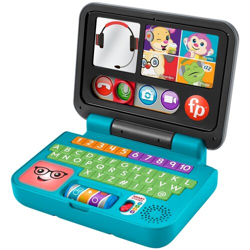 Развивающая игрушка Fisher-Price Смейся и учись HHH06, голубой/черный игрушка прорезыватель слоник из серии смейся и учись fisher price