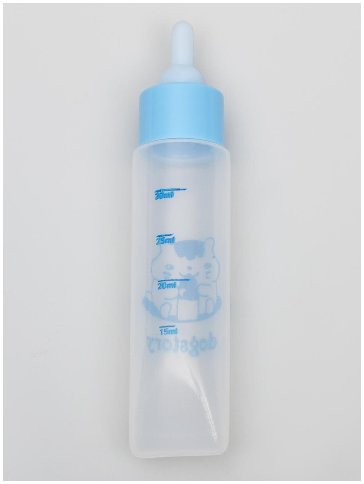 Бутылочка для вскармливания грызунов 30 мл с силиконовой соской (короткий носик), голубая - фотография № 8