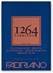 Альбом для графики Fabriano 1264 BRISTOL 200г/м.кв 21х29,7 50л склейка по короткой стороне