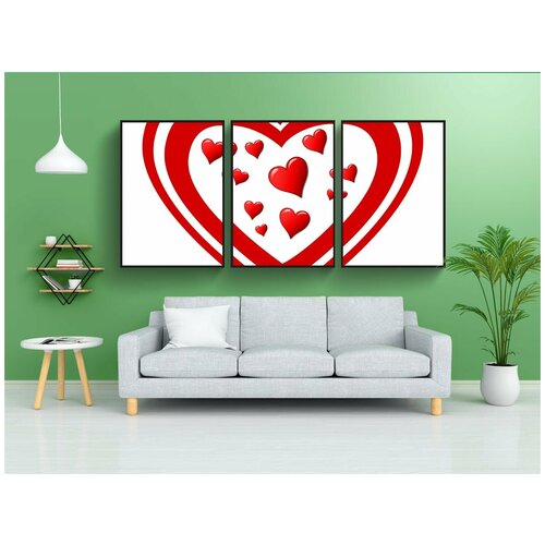 фото Набор модулных постеров для интерьера "харт, liefde не, валентайн" 60x90 см. в тубусе, без рамки lotsprints