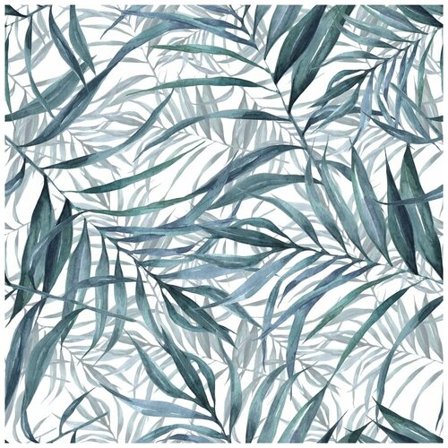 Фотообои Уютная стена Легкие акварельные листья 270х270 см Виниловые Бесшовные (единым полотном)