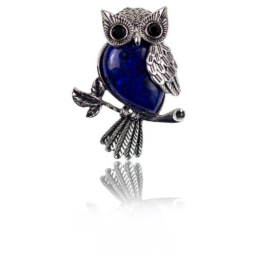 Брошь Роскошь ЗОЛОТА, лазурит, синий, серебряный