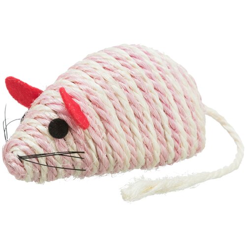 Мышь веревочная, Trixie (игрушка для кошек, 10 см, цвета в ассортименте, 4074) trixie мышь веревочная для кошек 10 см
