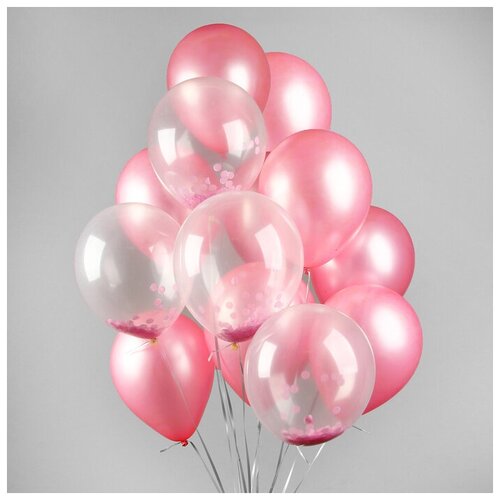 фото Букет из шаров "мечта романтика", розовый, латекс, набор 18 шт. страна карнавалия