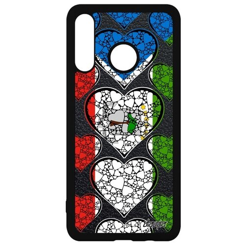 фото Ударопрочный чехол на мобильный // huawei p30 lite // "флаг гвинеи экваториальной с сердцем" государственный патриот, utaupia, цветной