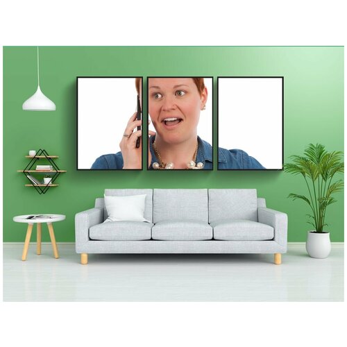 фото Набор модулных постеров для интерьера "женщина, позы, электронное обучение" 60x90 см. в тубусе, без рамки lotsprints