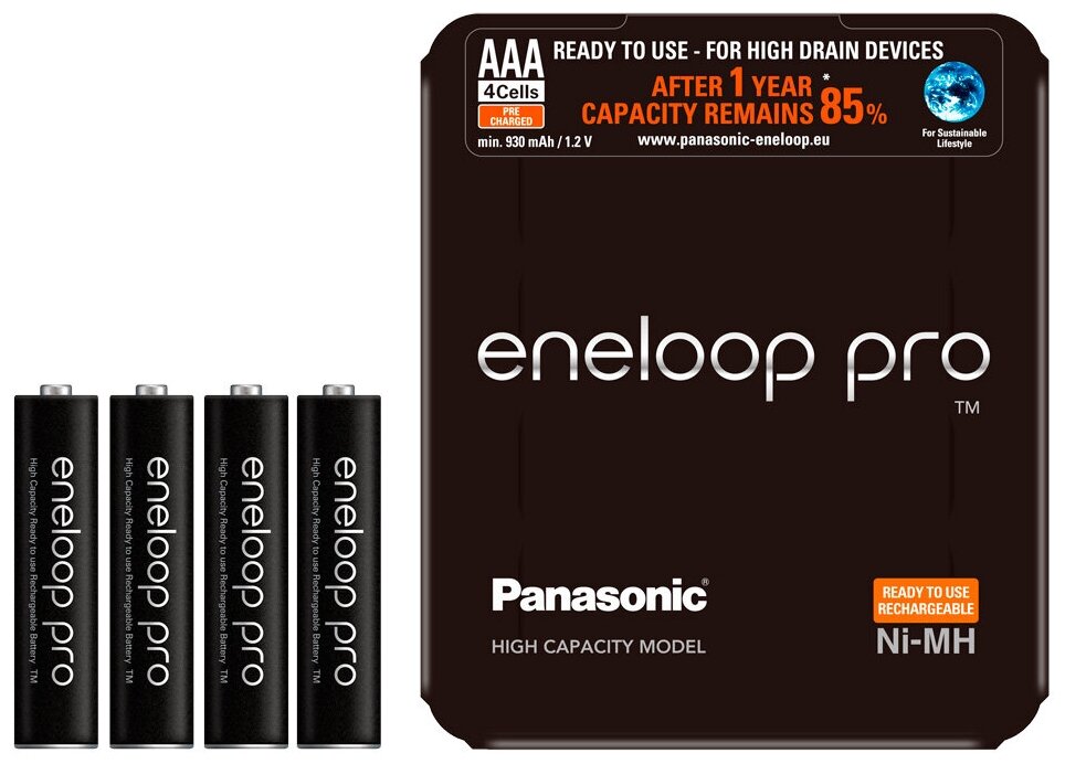 Аккумулятор Ni-Mh 930 мА·ч 12 В Panasonic eneloop pro AAA