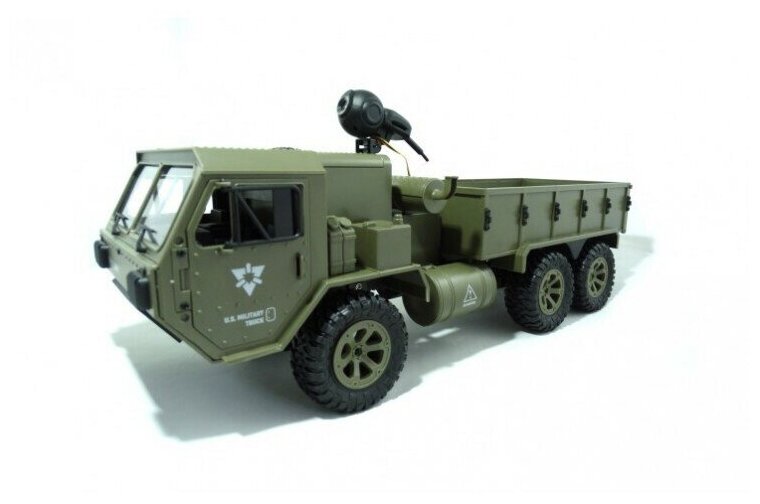 Радиоуправляемый американский военный грузовик с WiFi FPV камерой 6WD RTR масаб 1:16 24G Feiyue FY004AW