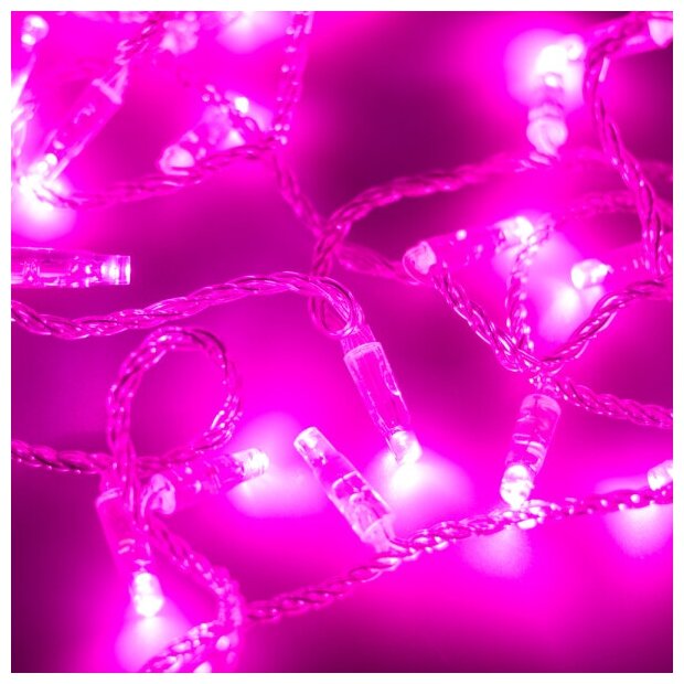 Светодиодная Гирлянда Arlight Ard-string-classic-10000-clear-100led-flash Pink (230v, 7w) 025792 - фото №1