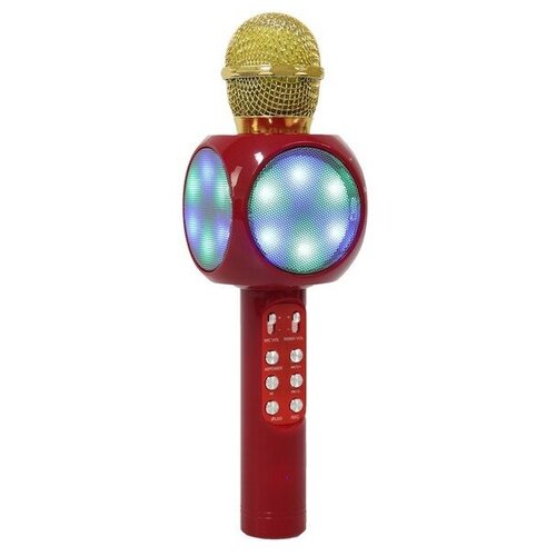 Микрофон для караоке LuazON LZZ-60, 1800 мАч, LED, красный