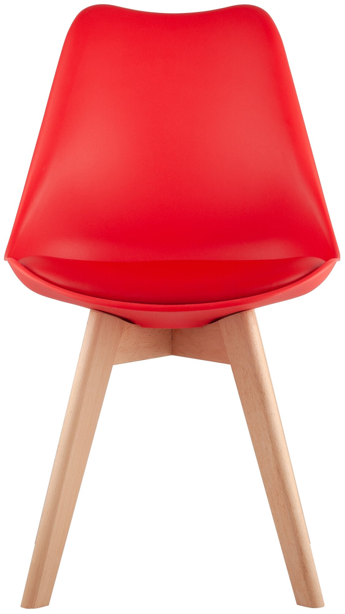 Комплект стульев для кухни 2 шт FRANKFURT, красный, дер. ножки - фотография № 3