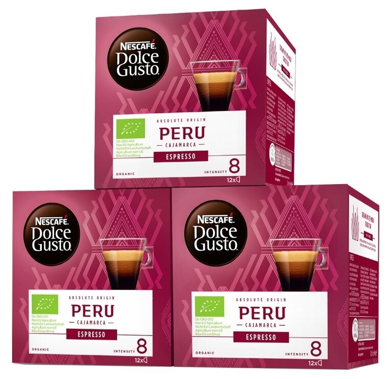 Кофе в капсулах Nescafe Dolce Gusto Peru, 12 кап. в уп., 3 уп.