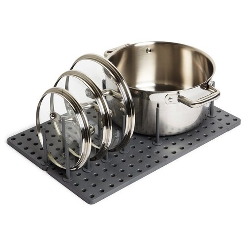 Органайзер для посуды и столовых приборов серый / Уникальный держатель для посуды разборный конструктор