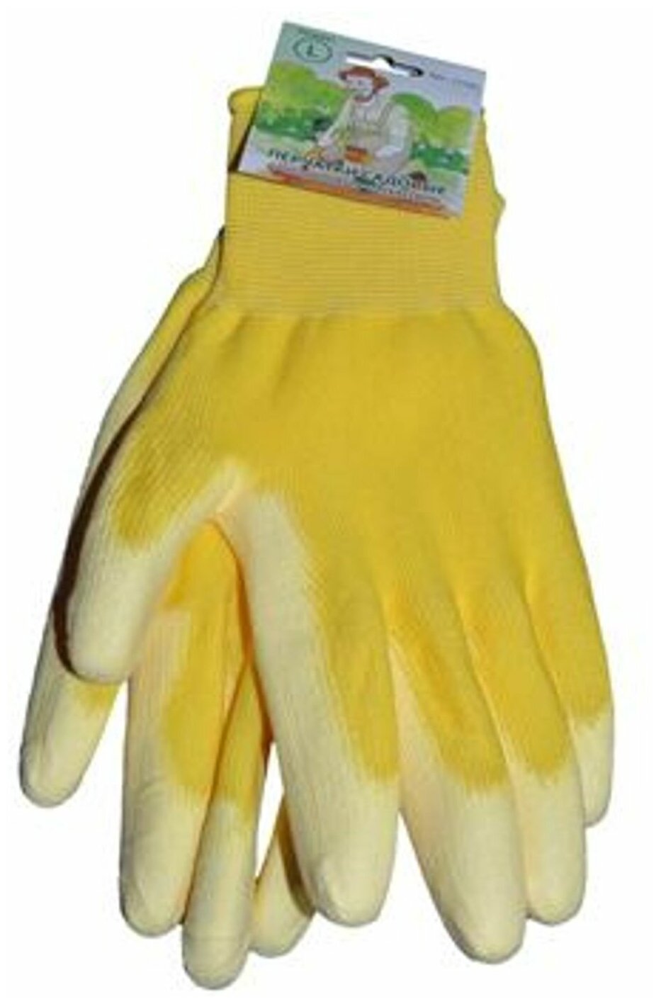 фото Перчатки садовые Желтые в обливке S