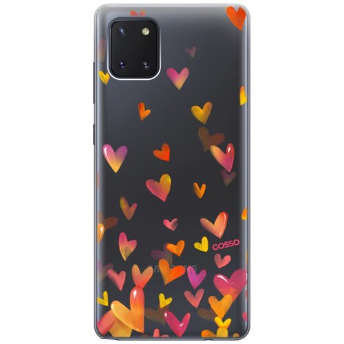 фото Ультратонкий силиконовый чехол-накладка transparent для samsung galaxy note 10 lite с 3d принтом "flying hearts" gosso