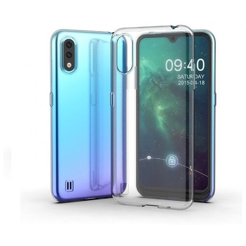 Чехол силиконовый для Samsung A01 / TPU, прозрачный /