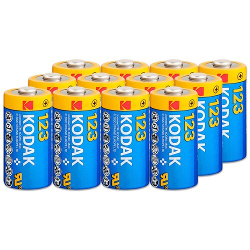 Батарейка Kodak CR123 (CR123A) 3V, 12 шт. батарейки 4шт литиевые robiton cr123 3в sr2