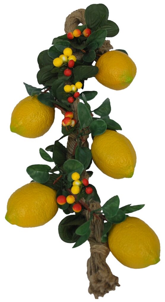 фото Искусственные декоративные лимоны в связке/Искусственные цветы для декора/Декор для дома