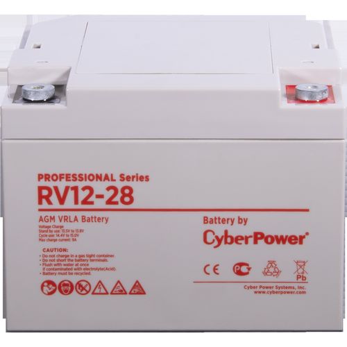 Батарея CyberPower Battery Professional series RV 12-28, voltage 12V, capacity (discharge 20 h) 29.4Ah, capacity (discharge 10 h) 31.5Ah, max.