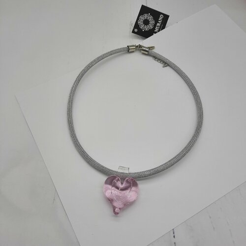 Колье PJ Murano, серебряный, розовый