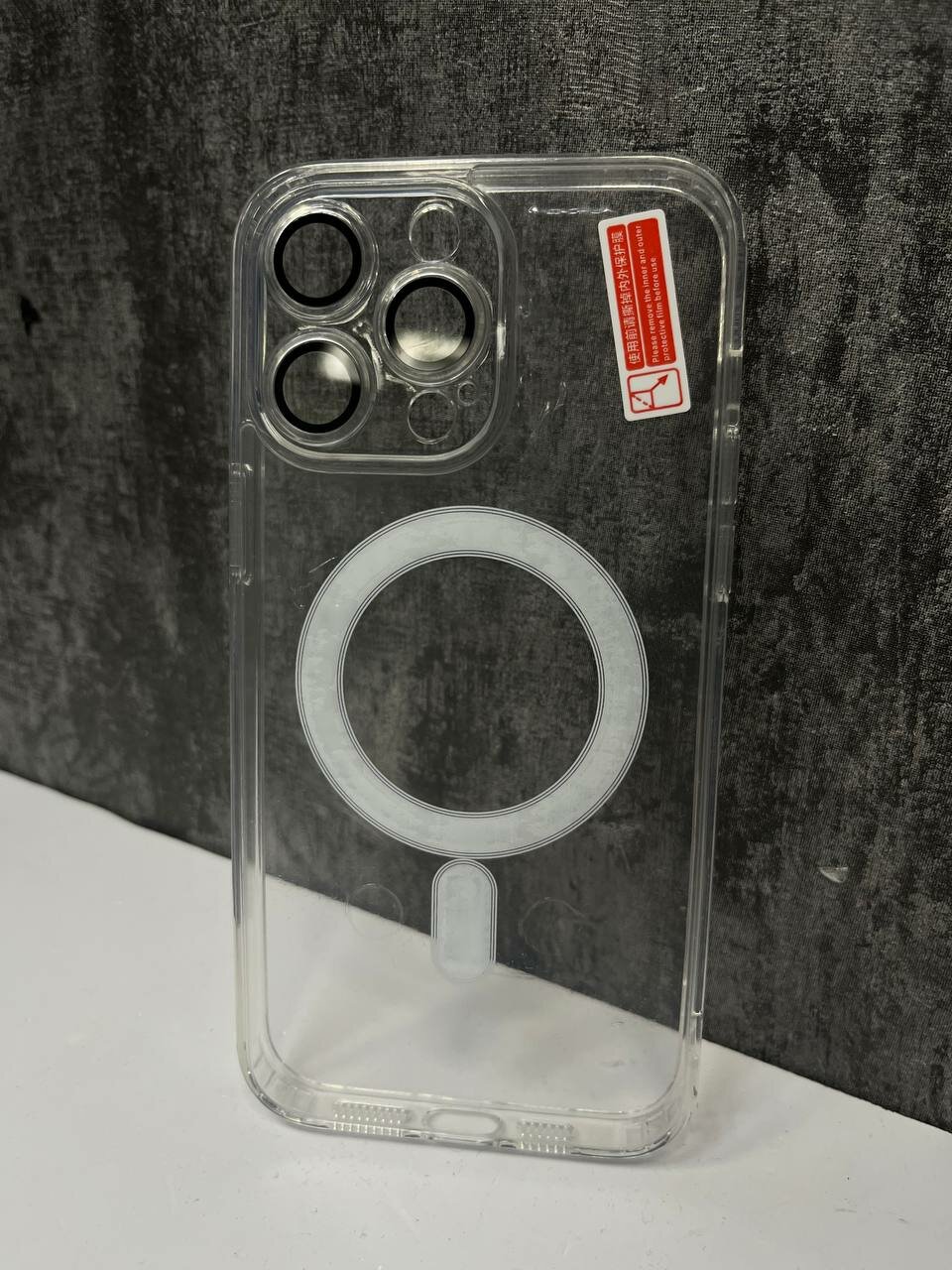 фото Чехол для iPhone 14 Pro Max Magsafe Айфон 14 Про Макс прозрачный с защитой камеры