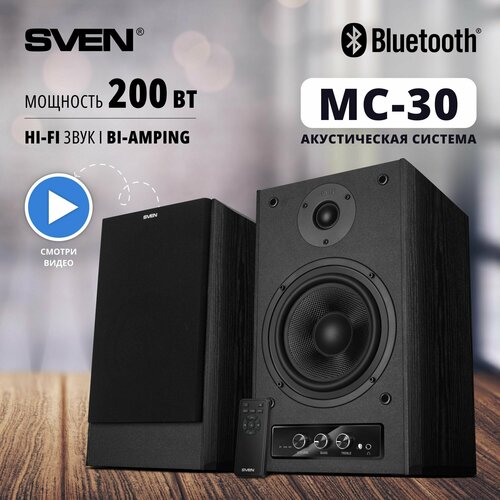 Фронтальные колонки SVEN MC-30, 2 колонки, черный ast universal bt профессиональный компактный комплект караоке более 22000 песен баллы bluetooth нч вч эхо