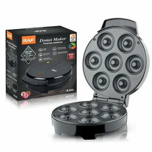 Электрическая антипригарная машина для выпечки пончиков пончик-мейкер от RAF которая может радовать вас вкусными пончикиками прямо у вас дома При готовности - уведомит вас С антипригарным покрытием Только безопасное использование 190000₽