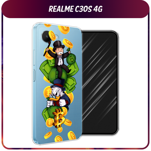 Силиконовый чехол на Realme C30S 4G / Реалми С30S 4G Scrooge McDuck and Monopoly, прозрачный силиконовый чехол на realme c30s 4g реалми с30s 4g бульдог и сладости прозрачный