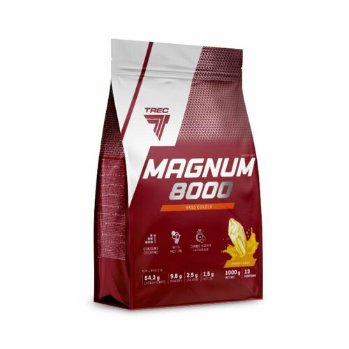 Гейнер для набора массы, 5450 гр, Trec Nutrition Magnum 8000, вкус ваниль-карамель trec nutrition magnum 8000 1000 г вкус шоколад