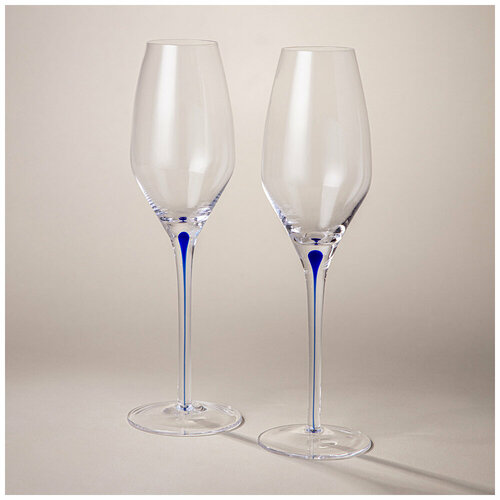 Набор бокалов для шампанского из 2 шт accent sky blue 300 мл Lefard (196686)