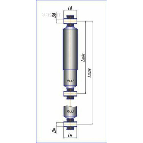 PAAZ 59122P 59122P_амортизатор подвески ! задний 434-700 O/O 20x105 20x50 \MB Actros