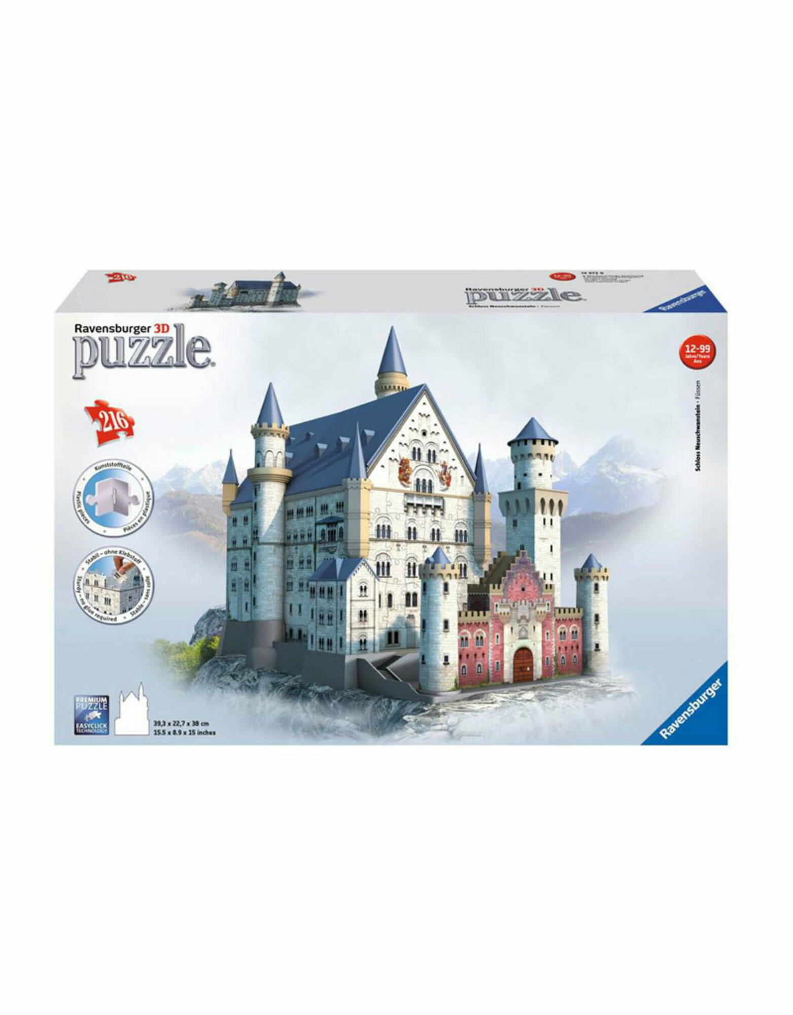 Ravensburger. Пазл карт. 3D 216 арт.12573 "Замок Нойшванштайн"