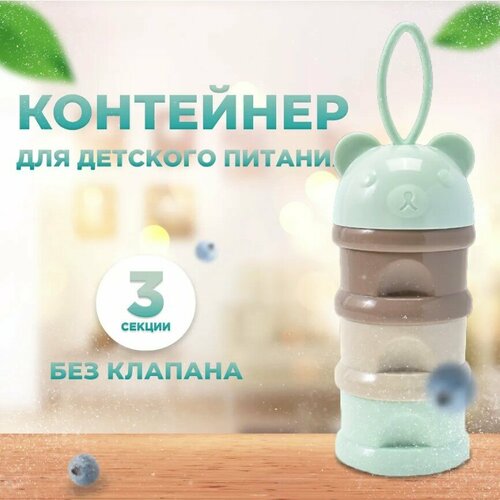 Контейнер для детской смеси с дозатором и 3 отсеками